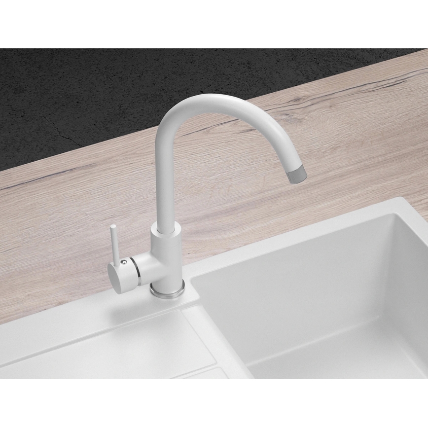 Concept BDG3334WH - Grifo para fregadero 33,5 cm granito/blanco