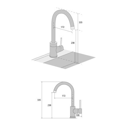 Concept BDG3334WH - Grifo para fregadero 33,5 cm granito/blanco