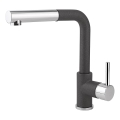 Concept BDG4527BC - Grifo para fregadero con rociador extraíble 26,9 cm, acabado granito/negro