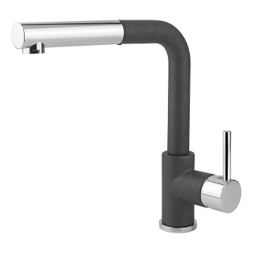 Concept BDG4527BC - Grifo para fregadero con rociador extraíble 26,9 cm, acabado granito/negro
