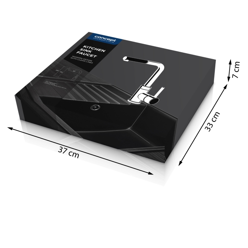 Concept BDG4527BC - Grifo para fregadero con rociador extraíble 26,9 cm, acabado granito/negro