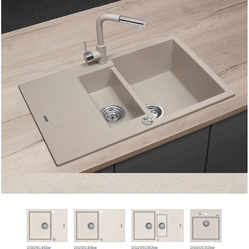 Concept BDG4527BE - Grifo de fregadero con rociador extraíble 26,9 cm granito/beige