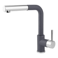 Concept BDG4527DG - Grifo monomando para fregadero con caño extraíble 26,9 cm, acabado granito/gris oscuro