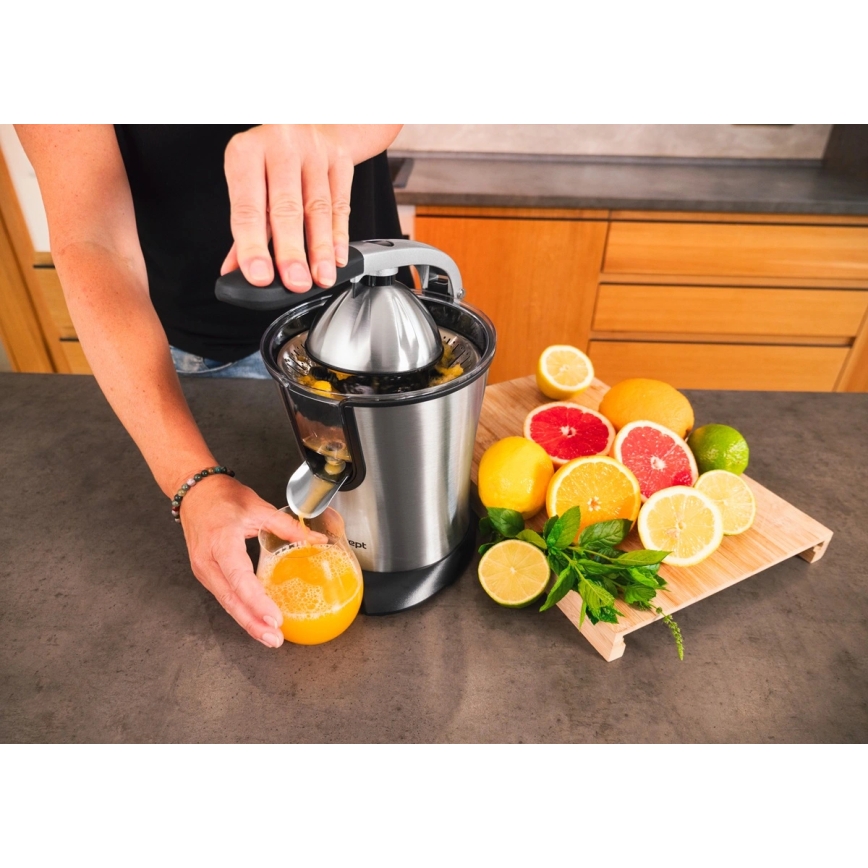 Concept CE3520 - Exprimidor de palanca para cítricos, 0,75 l, 160 W/230 V, acero inoxidable