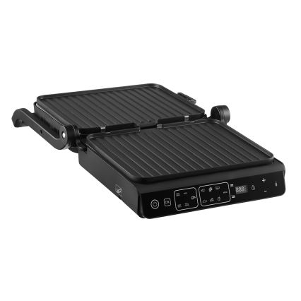 Concept ge3600 - Grill de contacto con sonda de temperatura GLASS 2000W/230V negro