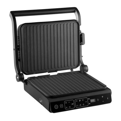 Concept ge3600 - Grill de contacto con sonda de temperatura GLASS 2000W/230V negro