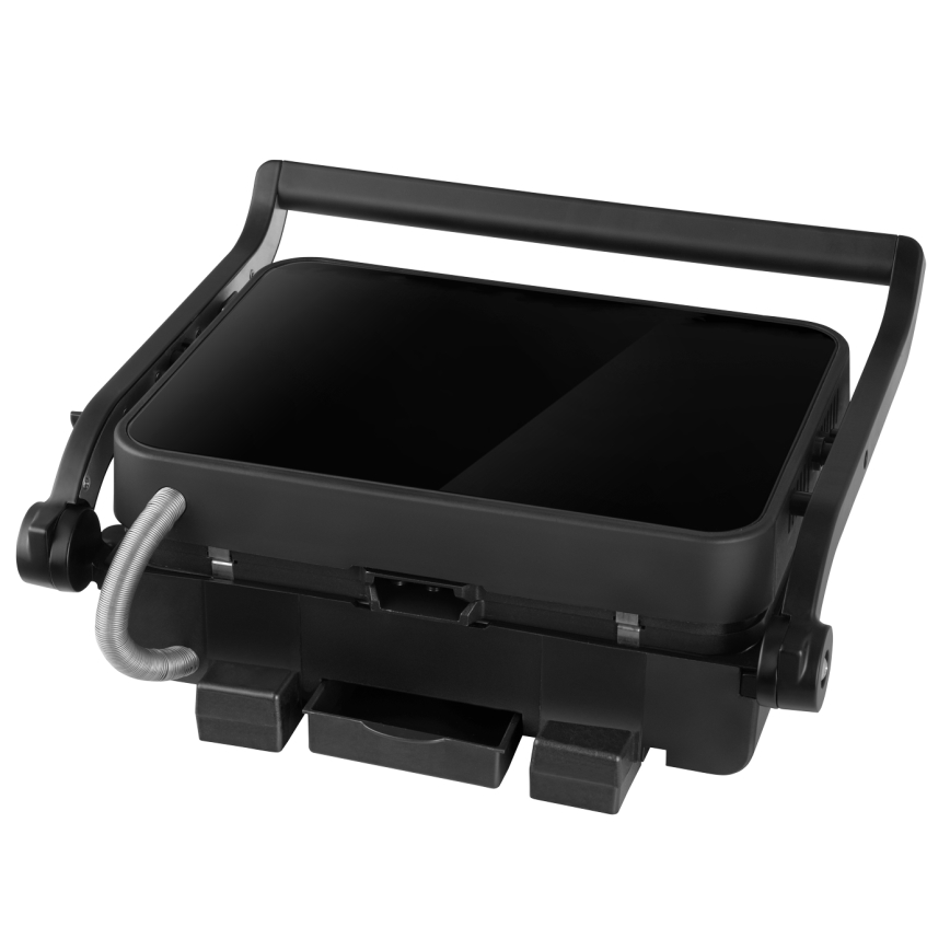 Concept ge3600 - Grill de contacto con sonda de temperatura GLASS 2000W/230V negro