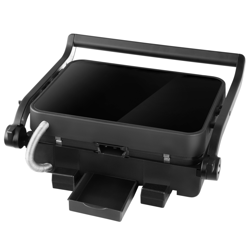Concept ge3600 - Grill de contacto con sonda de temperatura GLASS 2000W/230V negro