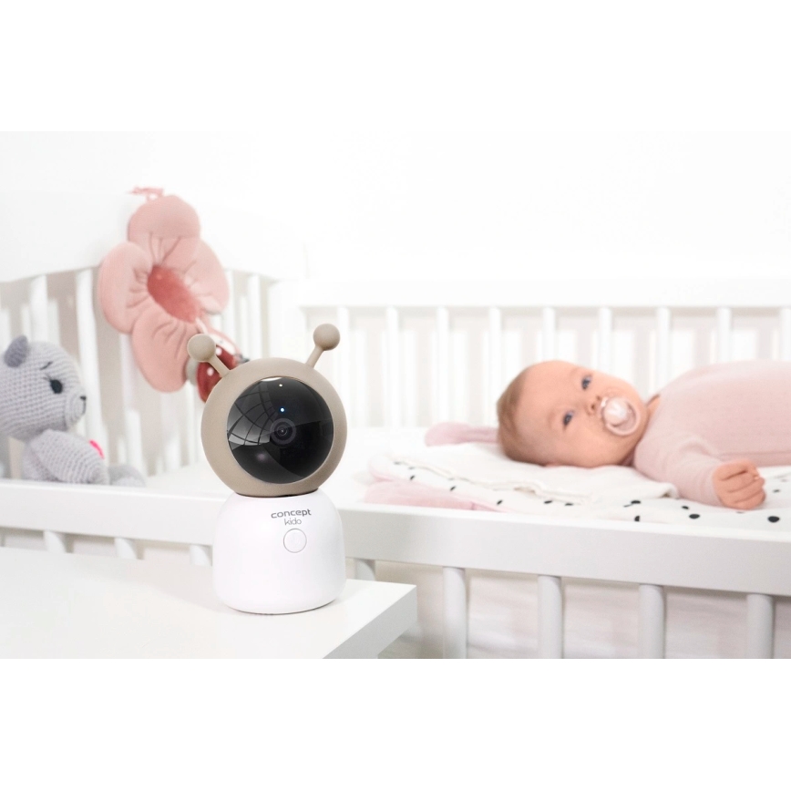 Concept KD4010 - Vigilabebés inteligente con monitor y sensor de movimiento SMART KIDO 4,5W/230V Wi-Fi beige