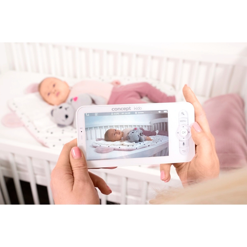 Concept KD4010 - Vigilabebés inteligente con monitor y sensor de movimiento SMART KIDO 4,5W/230V Wi-Fi beige