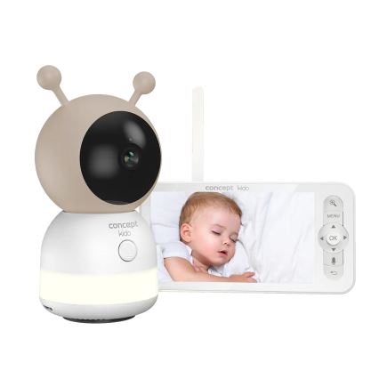 Concept KD4010 - Vigilabebés inteligente con monitor y sensor de movimiento SMART KIDO 4,5W/230V Wi-Fi beige