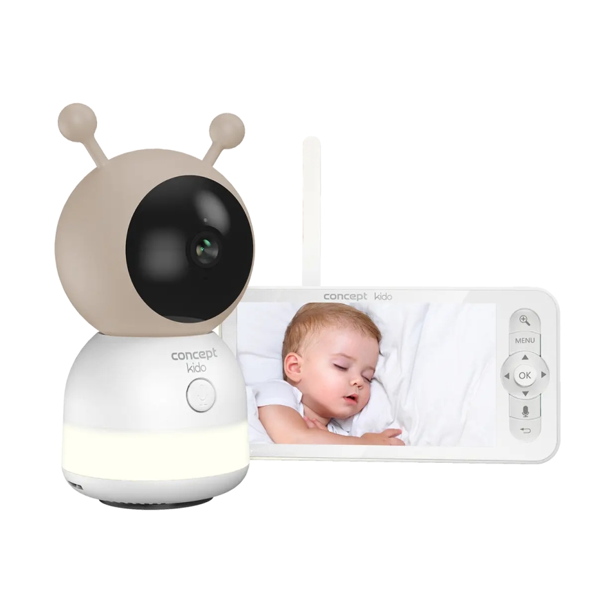 Concept KD4010 - Vigilabebés inteligente con monitor y sensor de movimiento SMART KIDO 4,5W/230V Wi-Fi beige