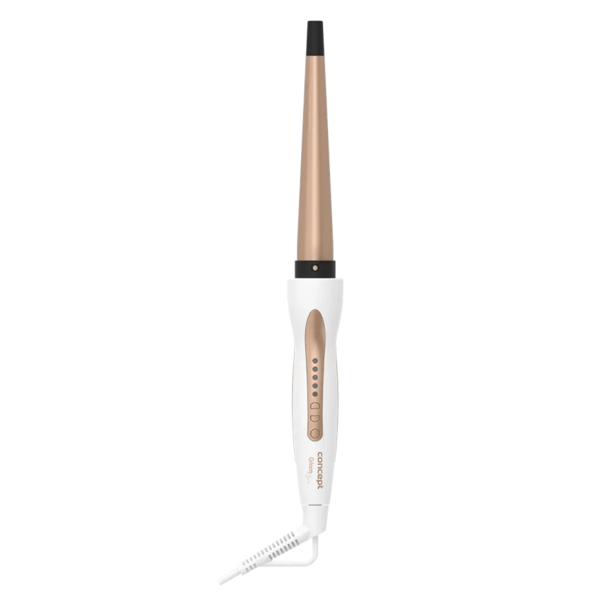 Concept KK2125 - Rizador cónico para cabello GLAM STYLE 42W/230V blanco/oro rosa