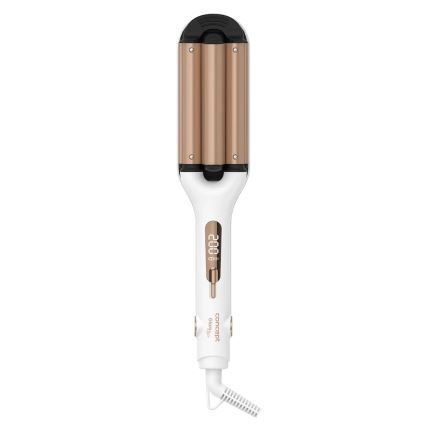 Concept KT2140 - Rizador triple para el cabello GLAM STYLE 100W/230V blanco/rosa dorado