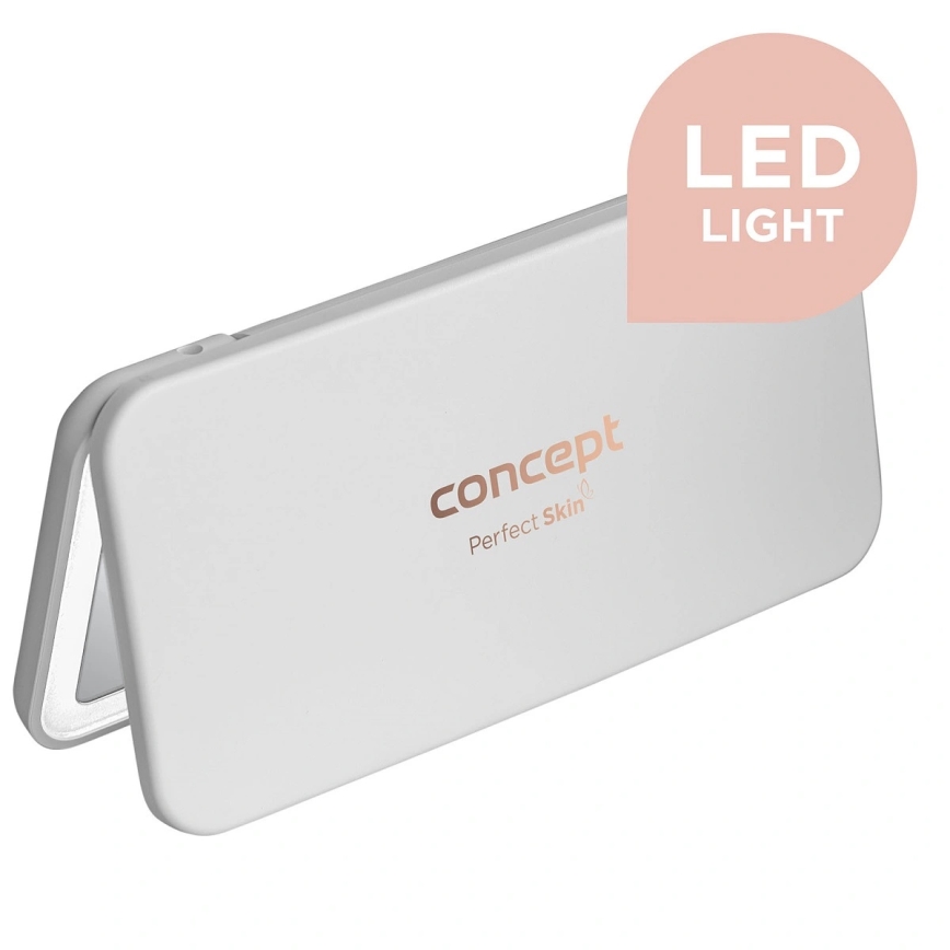 Concept KZ2010 - Espejo cosmético de bolsillo PERFECT SKIN LED/1,5W/5V 4500-5500K 300 mAh blanco