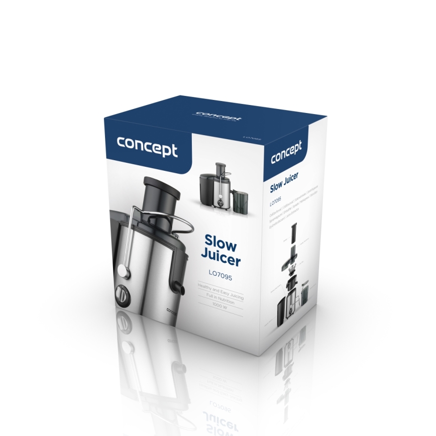 Concept LO7095 - Extractor centrífugo de jugos 1000W/230V negro/acero inoxidable