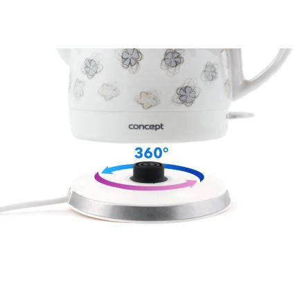 Concept RK0010ne - Hervidor eléctrico 1 l 1100W/230V blanco/cerámica