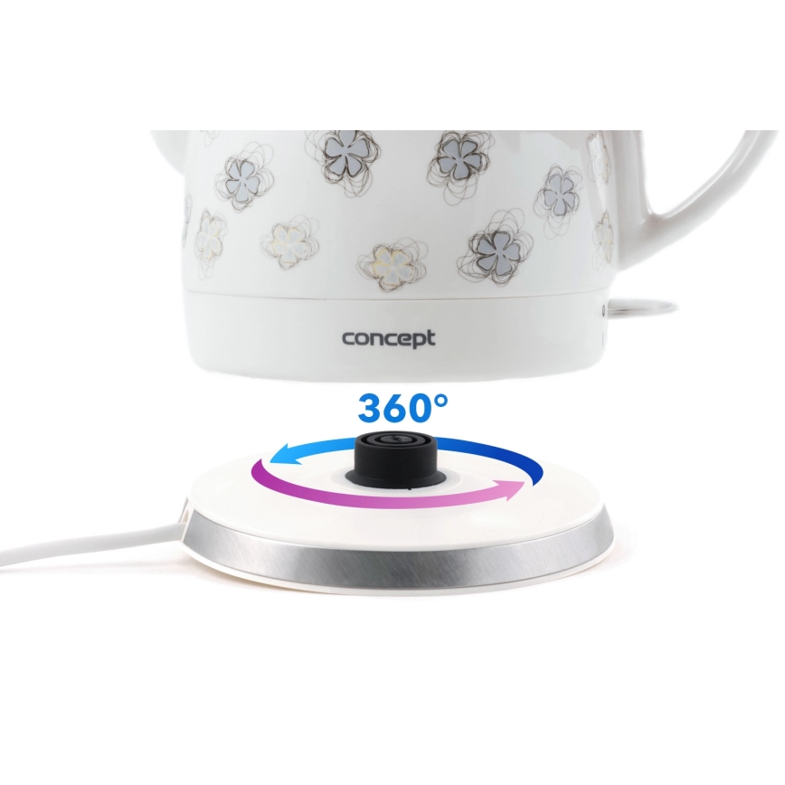 Concept RK0010ne - Hervidor eléctrico 1 l 1100W/230V blanco/cerámica