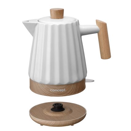 Concept RK0090 - Hervidor eléctrico 1,5 l 1500W/230V blanco/efecto madera/cerámica