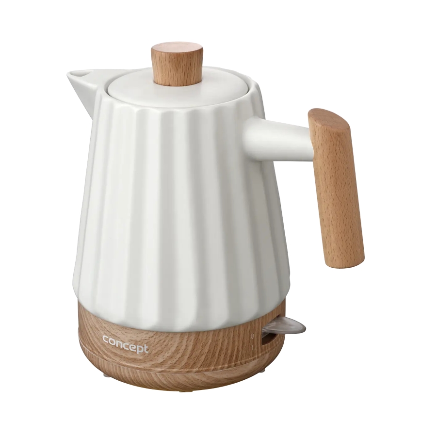 Concept RK0090 - Hervidor eléctrico 1,5 l 1500W/230V blanco/efecto madera/cerámica