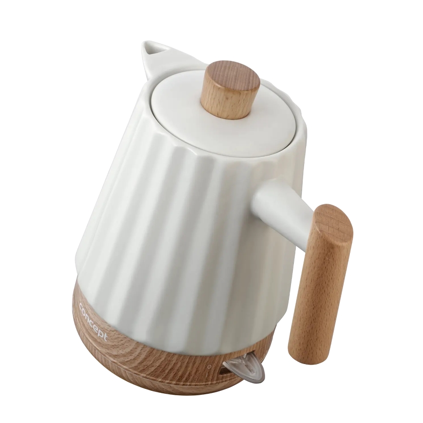 Concept RK0090 - Hervidor eléctrico 1,5 l 1500W/230V blanco/efecto madera/cerámica