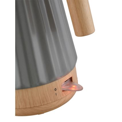 Concept RK0092 - Hervidor eléctrico 1,5 l 1500W/230V gris oscuro/acabado en madera/cerámica