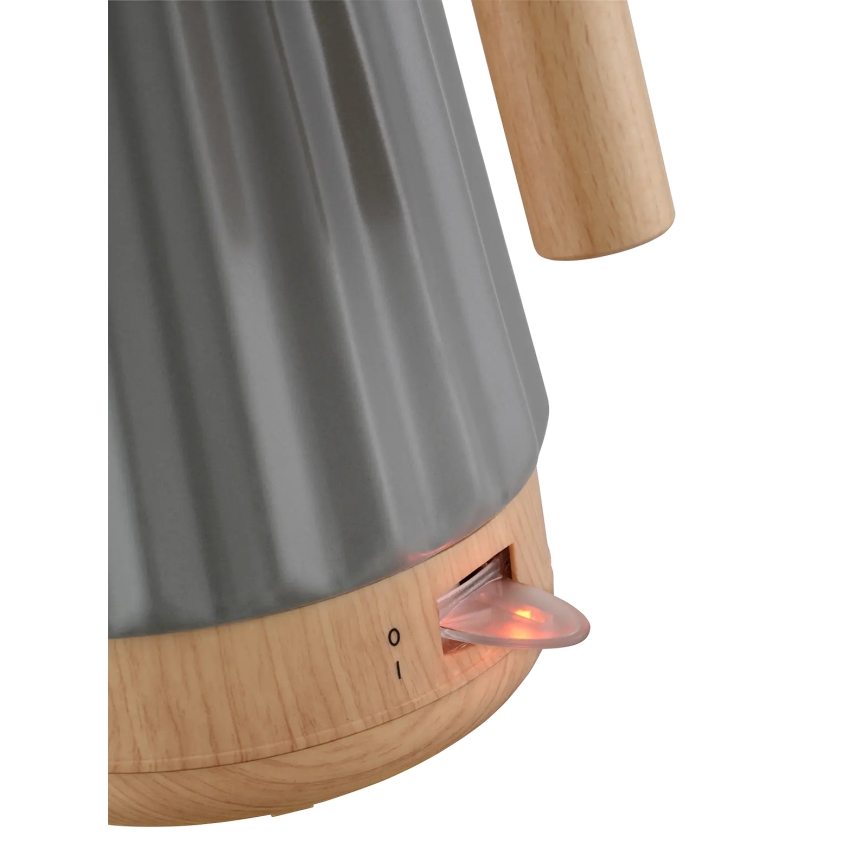 Concept RK0092 - Hervidor eléctrico 1,5 l 1500W/230V gris oscuro/acabado en madera/cerámica