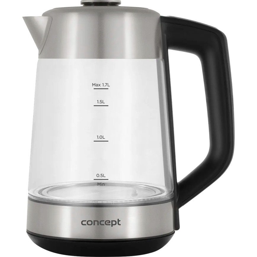 Concept RK4190 - Hervidor eléctrico con control de temperatura y filtro, 1,7 l, 2200 W/230 V, acero inoxidable