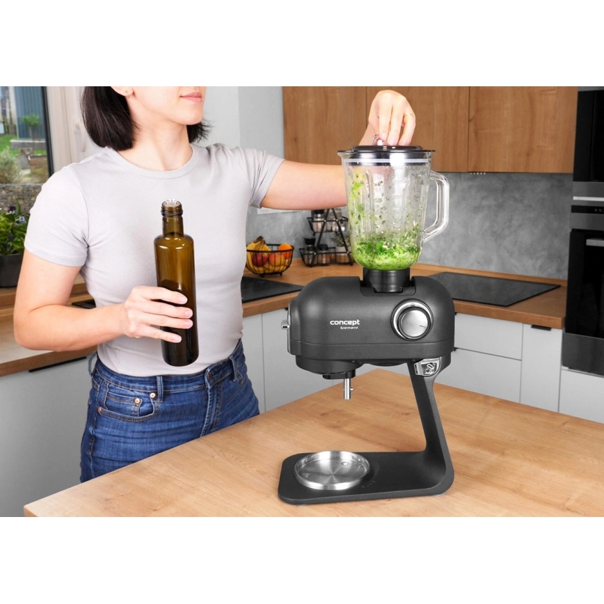 Concept RM8000 - Robot de cocina con recipiente de acero inoxidable, 1200 W/230 V, negro