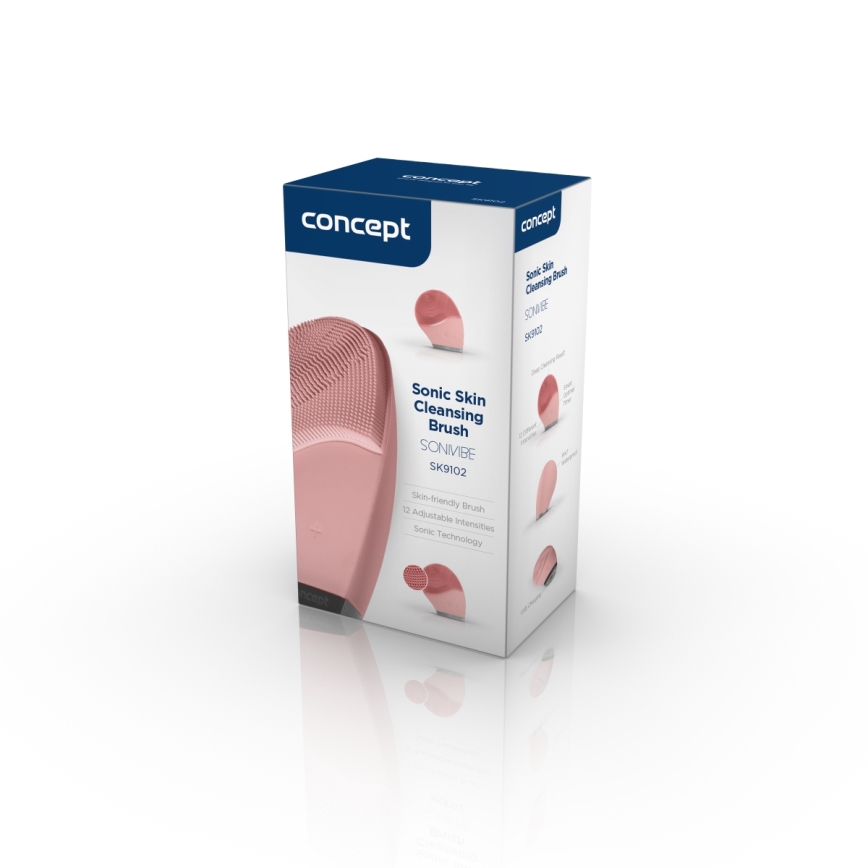 Concept SK9102 - Cepillo limpiador facial SONIVIBE 2W/5V 250 mAh IPX7 rosa