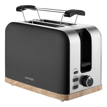 Concept TE2016 - Tostadora de dos ranuras con parrilla para calentar bollos 930W/230V, negro