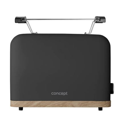 Concept TE2016 - Tostadora de dos ranuras con parrilla para calentar bollos 930W/230V, negro