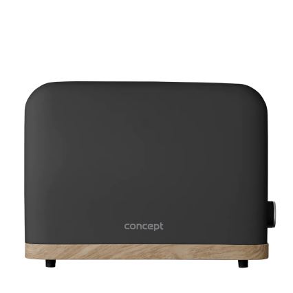 Concept TE2016 - Tostadora de dos ranuras con parrilla para calentar bollos 930W/230V, negro
