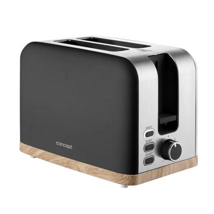 Concept TE2016 - Tostadora de dos ranuras con parrilla para calentar bollos 930W/230V, negro