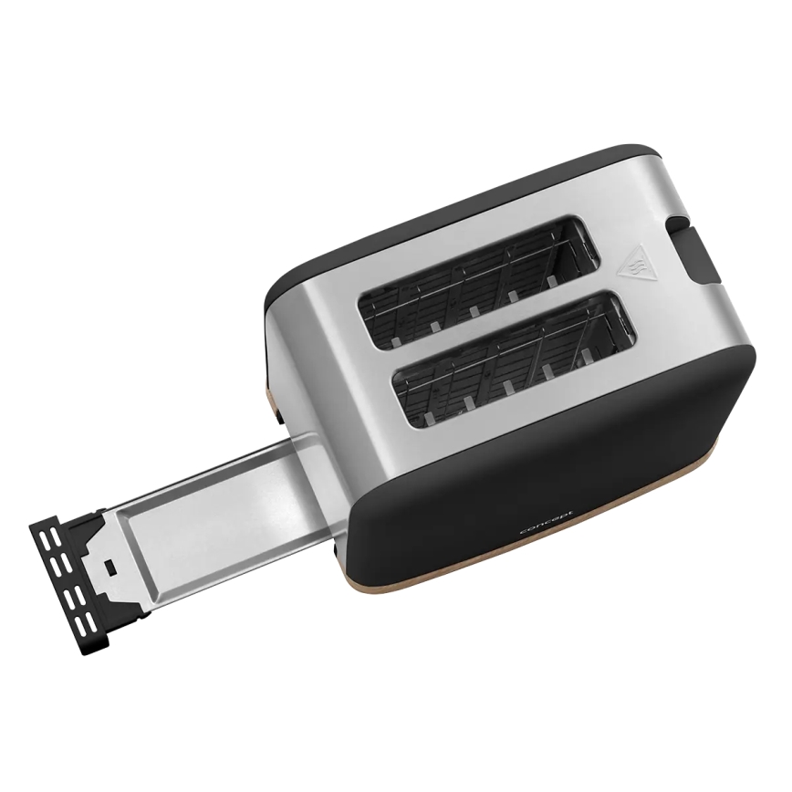 Concept TE2016 - Tostadora de dos ranuras con parrilla para calentar bollos 930W/230V, negro