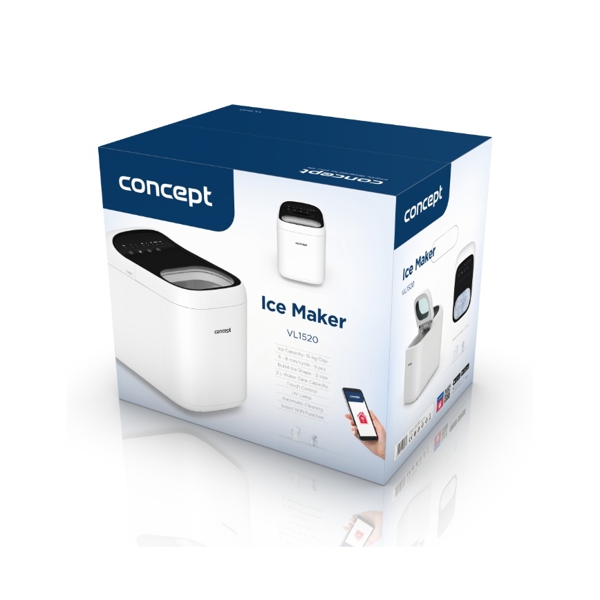 Concept VL1520 - Fabricador de hielo 150W/230V Wi-Fi blanco