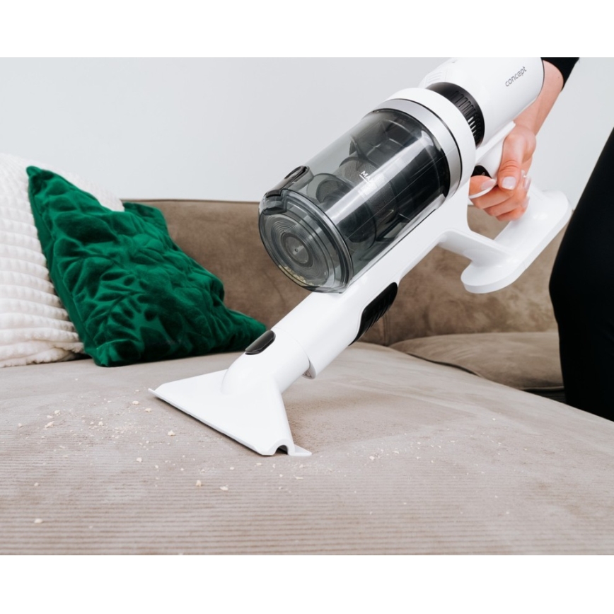Concept VP6125 - Aspiradora 2 en 1 de escoba y de mano ICONIC Comfort Telescope 400W/29,6V 2000 mAh blanca