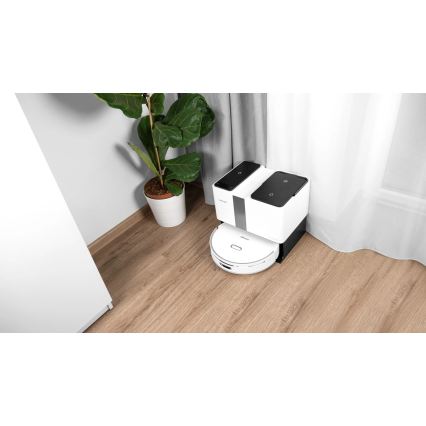 Concept VR4050 - Robot aspirador inteligente 2 en 1 con mopa OPTIMUS AQUA PRO LÁSER 3D, 600W/230V, 5200 mAh, Wi-Fi, blanco