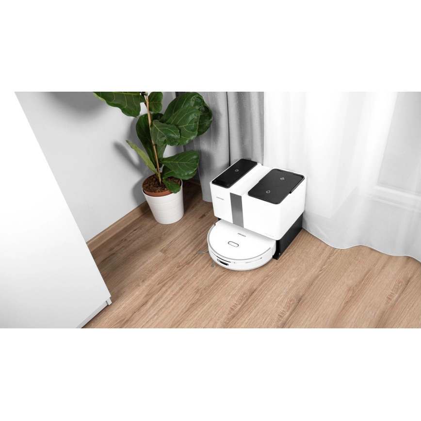 Concept VR4050 - Robot aspirador inteligente 2 en 1 con mopa OPTIMUS AQUA PRO LÁSER 3D, 600W/230V, 5200 mAh, Wi-Fi, blanco