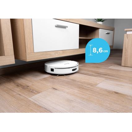 Concept VR4050 - Robot aspirador inteligente 2 en 1 con mopa OPTIMUS AQUA PRO LÁSER 3D, 600W/230V, 5200 mAh, Wi-Fi, blanco