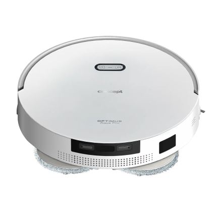 Concept VR4050 - Robot aspirador inteligente 2 en 1 con mopa OPTIMUS AQUA PRO LÁSER 3D, 600W/230V, 5200 mAh, Wi-Fi, blanco