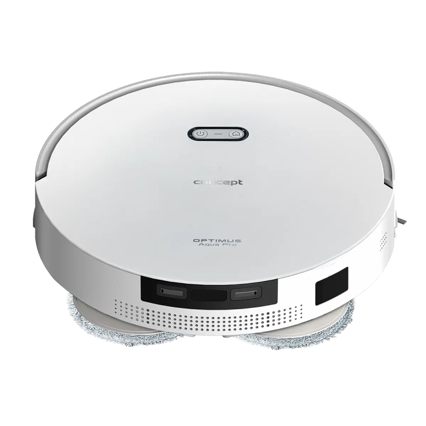 Concept VR4050 - Robot aspirador inteligente 2 en 1 con mopa OPTIMUS AQUA PRO LÁSER 3D, 600W/230V, 5200 mAh, Wi-Fi, blanco