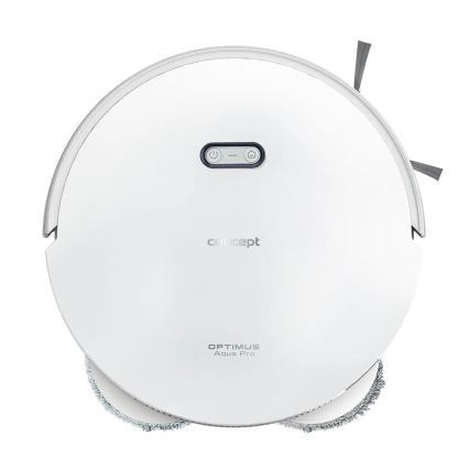 Concept VR4050 - Robot aspirador inteligente 2 en 1 con mopa OPTIMUS AQUA PRO LÁSER 3D, 600W/230V, 5200 mAh, Wi-Fi, blanco