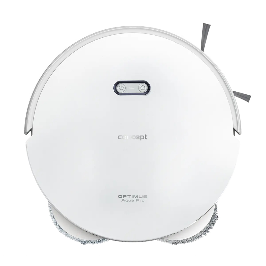 Concept VR4050 - Robot aspirador inteligente 2 en 1 con mopa OPTIMUS AQUA PRO LÁSER 3D, 600W/230V, 5200 mAh, Wi-Fi, blanco