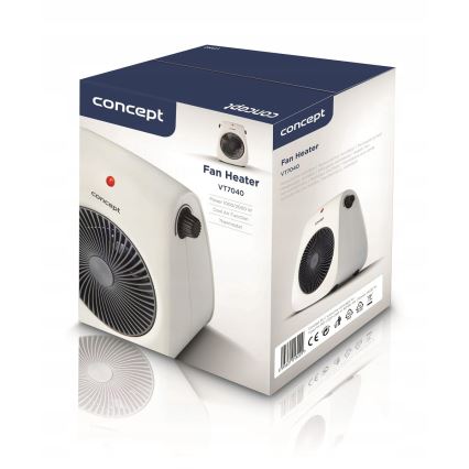 Concept vt7040 - Ventilador calefactor 1000/2000W/230V blanco