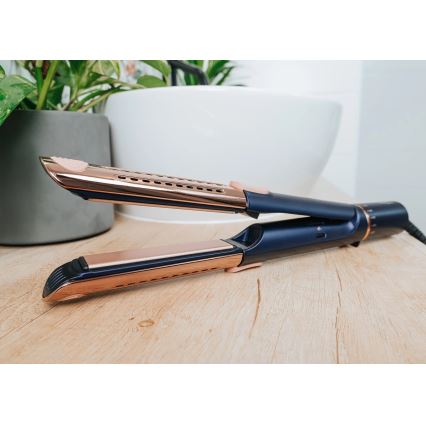 Concept VZ8100 - Plancha para el cabello PROFI CARE 60 W/230 V azul/dorado