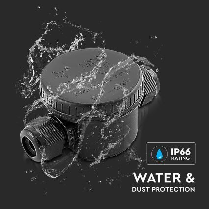 Conector de conexión impermeable IP66 negro