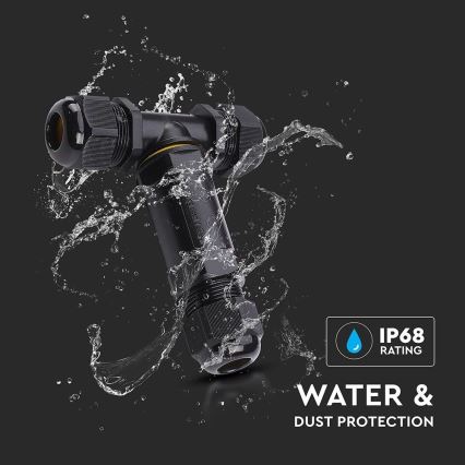 Conector de conexión impermeable IP68 negro