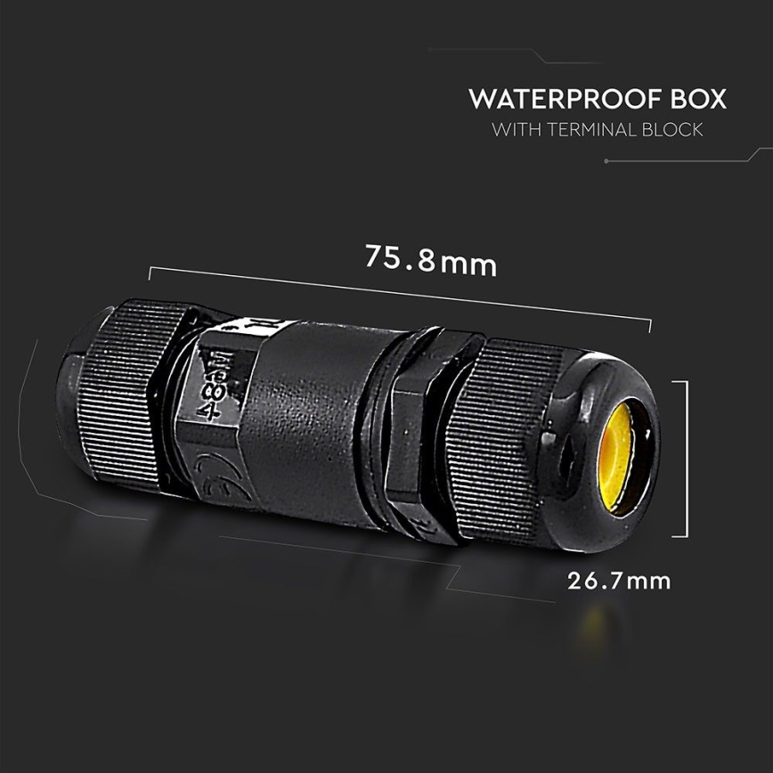 Conector impermeable IP68 negro