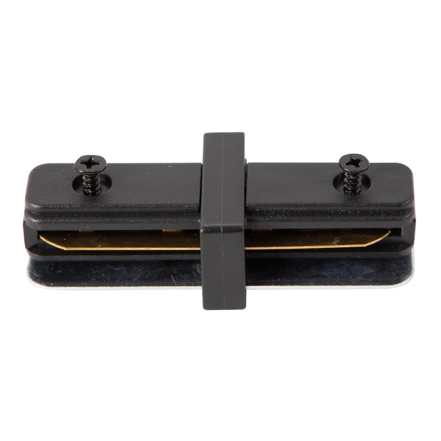 Conector para luces en sistema de rieles monofásico recto negro